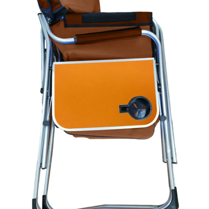 Porodo Lifestyle Outdoor Folding Aluminum Chair with Side Table & Cup Holder