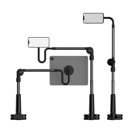 PORODO LAZY MAN STAND WITH MAGNETIC SUCTION 92CM - BLACK