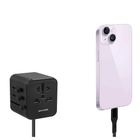 PORODO DUAL USB-A UNIVERSAL TRAVEL ADAPTER 2.4A - BLACK