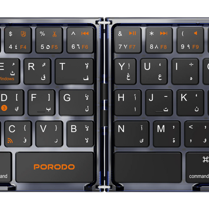 PORODO TRANSPARENT BLUETOOTH FOLDING KEYBOARD - BLACK