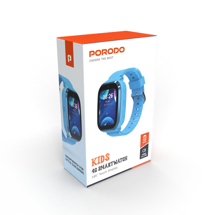 PORODO 4G KIDS GPS 1.85 INCH SMART WATCH JUNICARE - BLUE