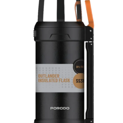 Porodo Lifestyle 2L Stainless Steel Vacuum Bottle – Black