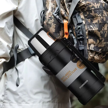 Porodo Lifestyle 2L Stainless Steel Vacuum Bottle – Black
