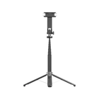 PORODO SELFIE STICK 135CM EXTENDABLE WITH DETACHABLE LIGHT 4 LEG TRIPOD - BLACK