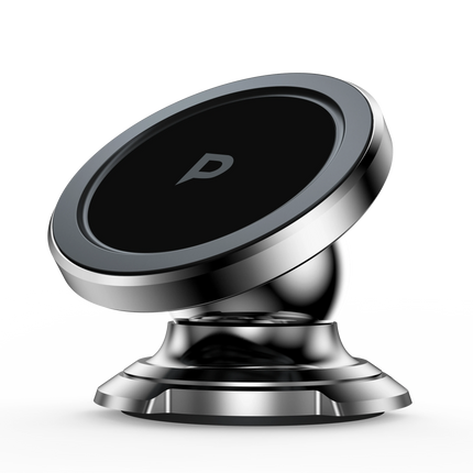 POWEROLOGY HEAVY DUTY MAGNETIC CAR MOUNT 360 ROTATABLE WITH 3M METAL PLATES - SILVER