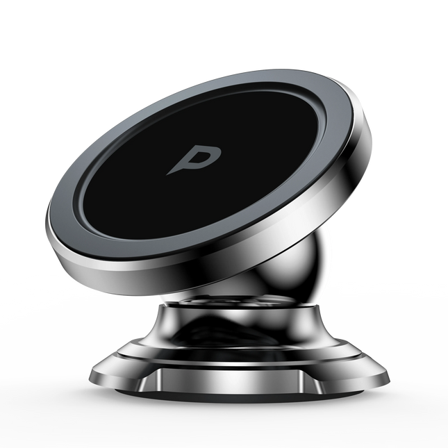 POWEROLOGY HEAVY DUTY MAGNETIC CAR MOUNT 360 ROTATABLE WITH 3M METAL PLATES - SILVER
