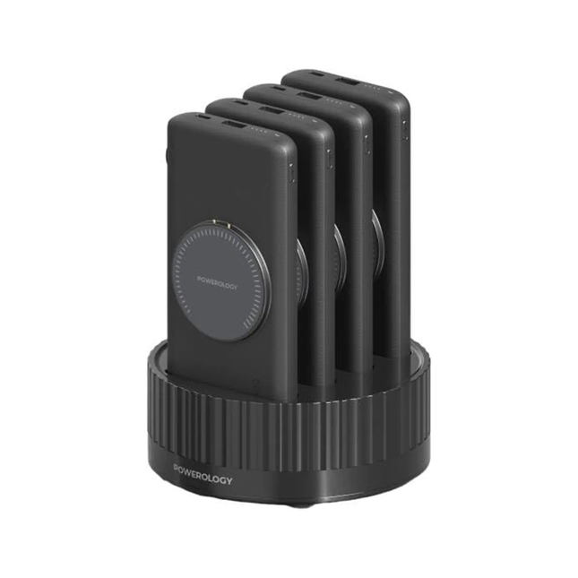Powereology 4-in-1 Station 10000mAh PD 100W QC Wireless Power Bank – Black