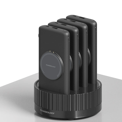 Powereology 4-in-1 Station 10000mAh PD 100W QC Wireless Power Bank – Black