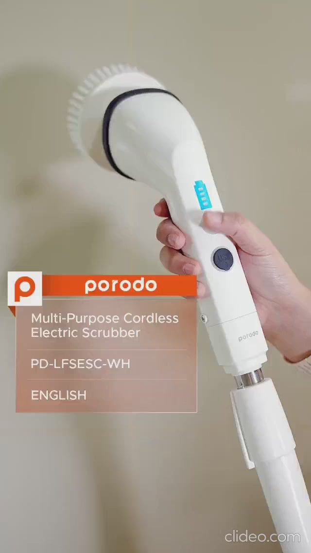 Porodo Lifestyle IPX6 Electric Spin Scrubber Cleaning Kit