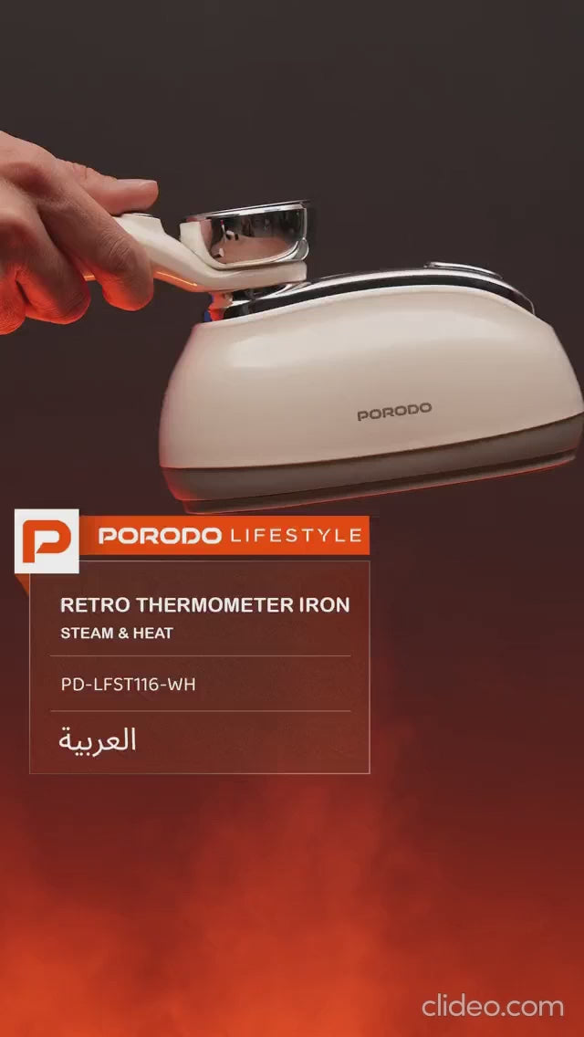 Porodo Lifestyle Retro Thermometer Steam & Heat Iron