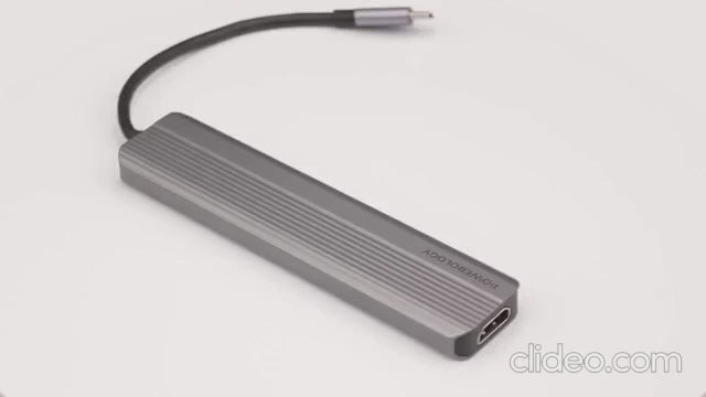 موزع Powerology 6 في 1 نحيف بدقة 4K HDMI USB-C 