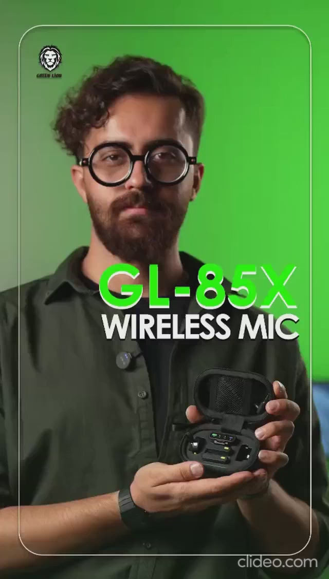 ميكروفون لاسلكي جرين ليون GM-85X 3 في 1 - أسود