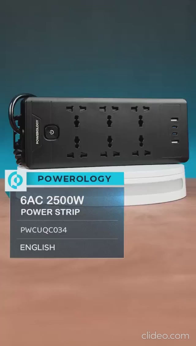 باورولوجي PD20W QC 3.0 2A + 2 مقبس تايب سي 2 متر، أسود