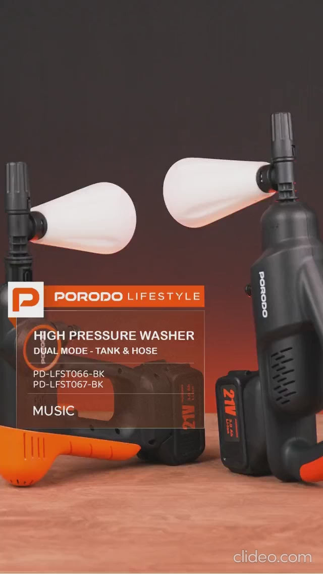 Porodo Lifestyle Dual Mode - Tank & Hose High-Pressure Washer