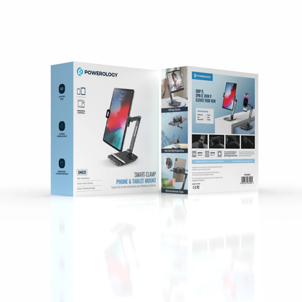 Powerology Smart-Clamp Phone & Tablet Mount - Black