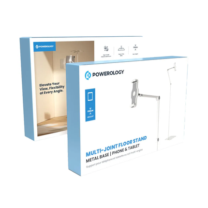 Powerology Multi-Joint Floor Stand Metal Base Phone & Tablet - White