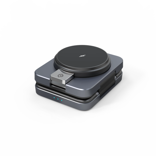 Powerology Qi2-15W Magsafe iPH15 Multi-Device Charging Stand - Black
