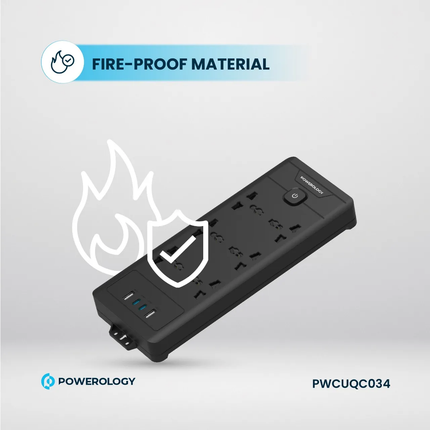 Powereology PD20W QC 3.0 2A + 2 Type-C Socket 2M – Black