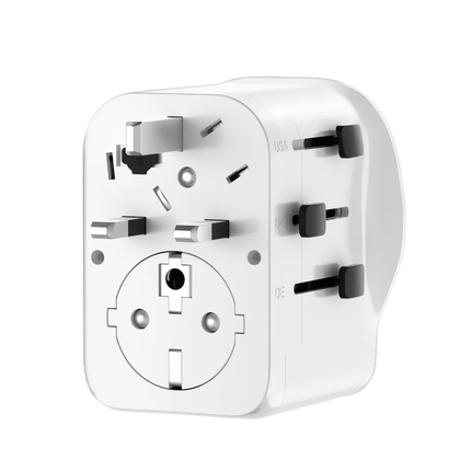 Powereology PD45W Travel Adapter with Grounding Contact – White