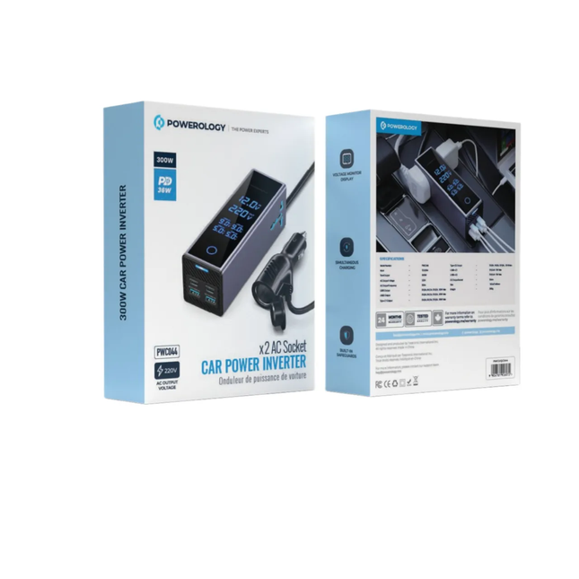 Powereology 300W Car Power Inverter – Grey