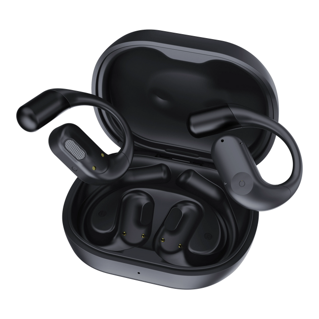 Powerology Air Conduction ENC TWS Earbuds and Charging Case with Display 60mAh - Black